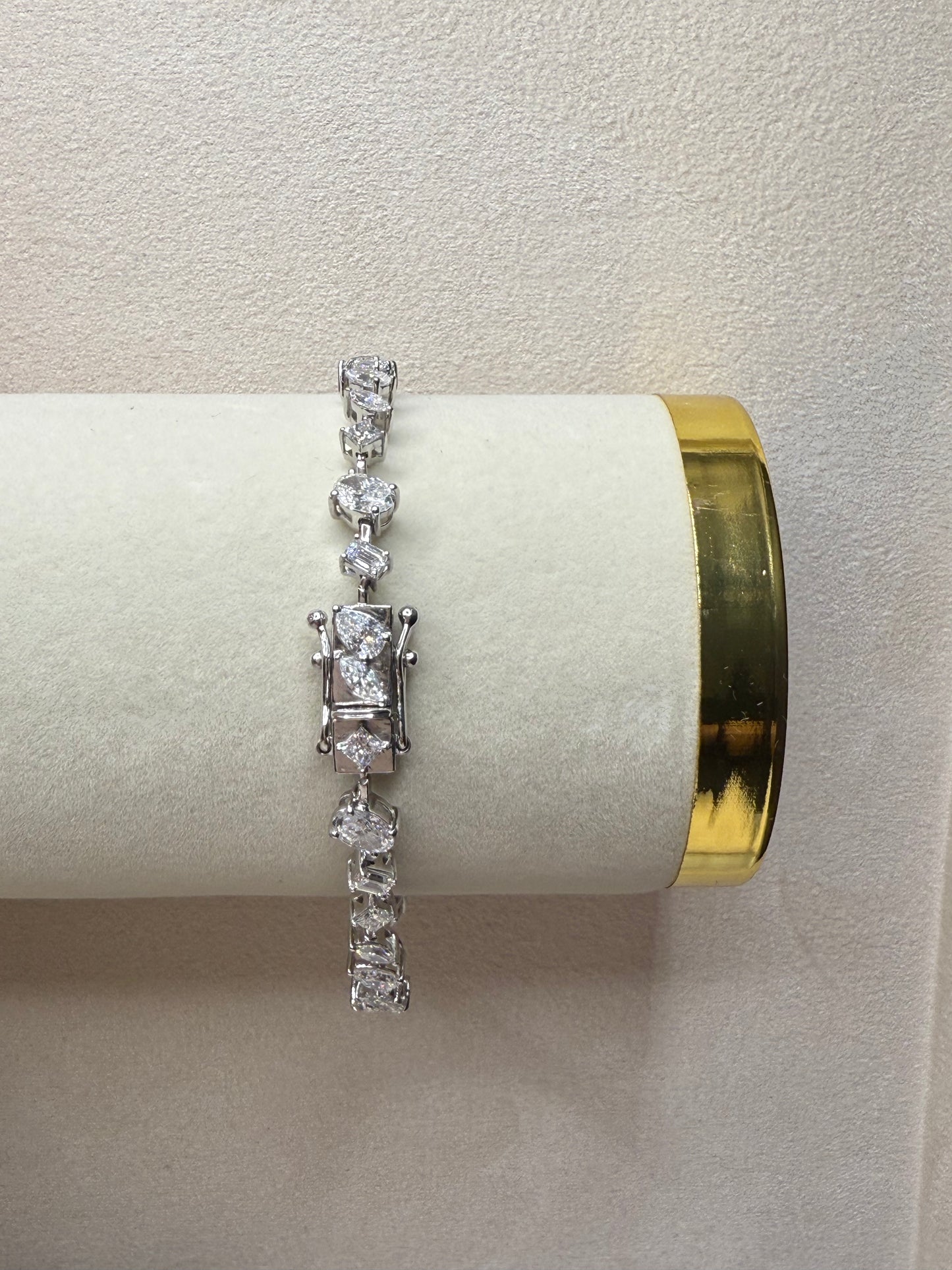 14 K White Gold Lab Diamond Bracelet