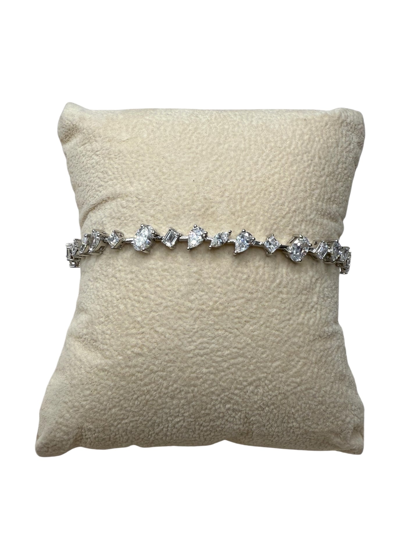 14 K White Gold Lab Diamond Bracelet