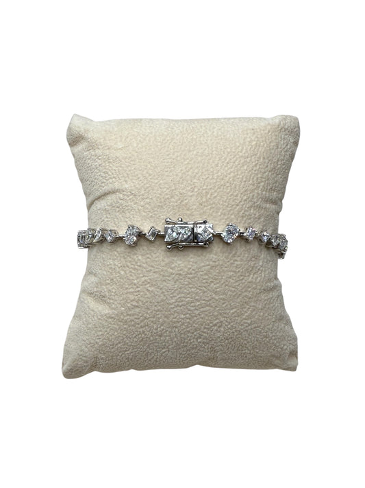 14 K White Gold Lab Diamond Bracelet